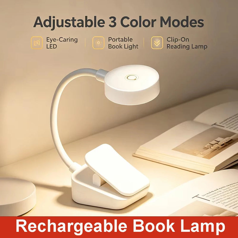 Rechargeable clip-on book light