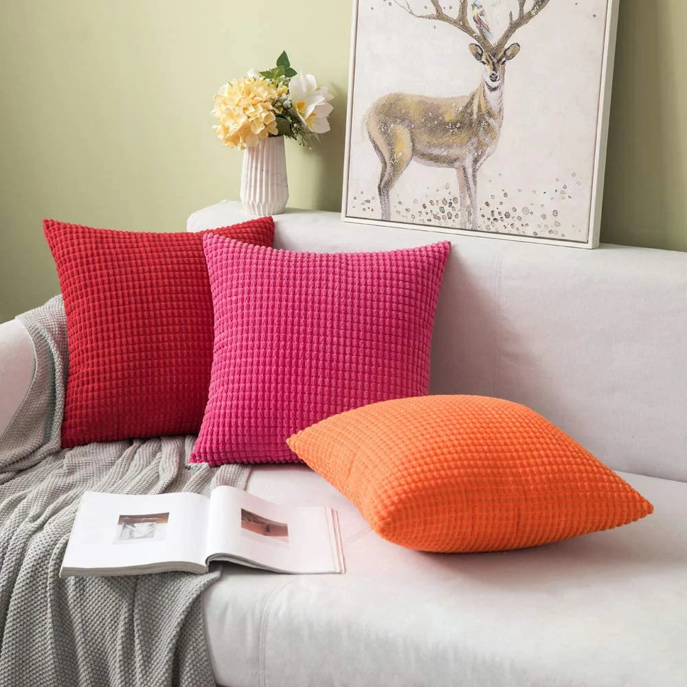 Corduroy Cushion Cover – Ribbed Textured Throw Pillow Cover, Multiple Sizes & Colors