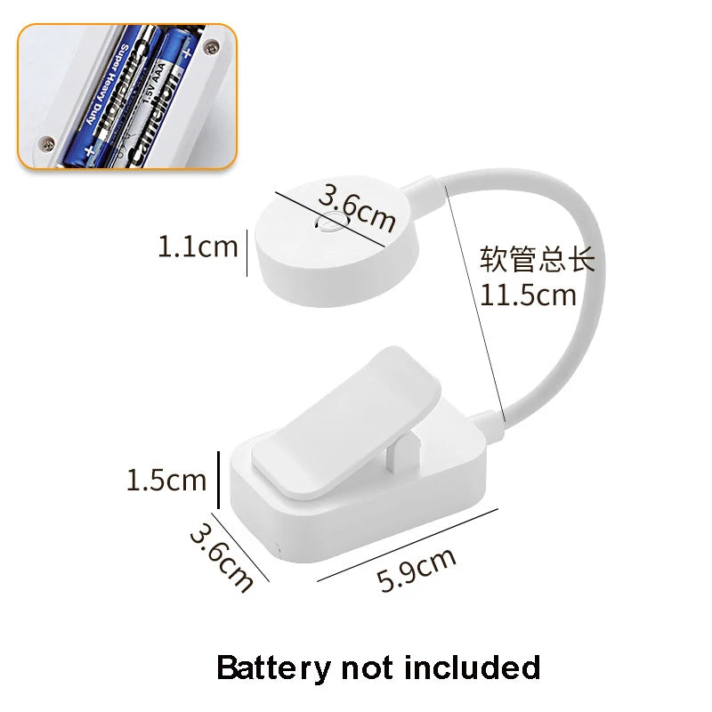 Rechargeable Book Light – USB Clip-On Reading Light, 3 Color Modes