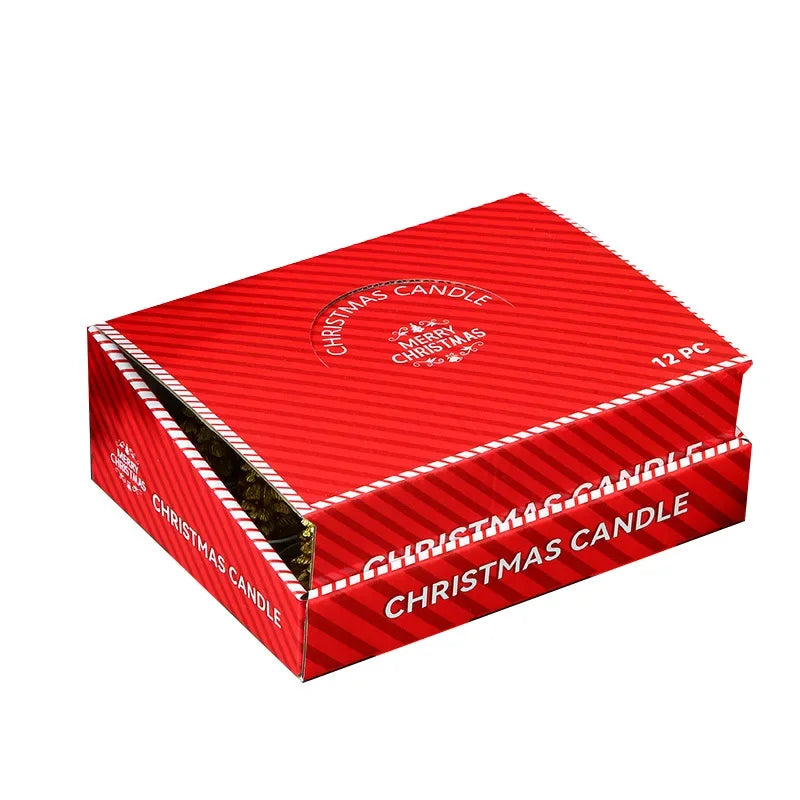 Christmas Candle Set – Hand-Painted Holiday Tablescape Decor, 12-Piece