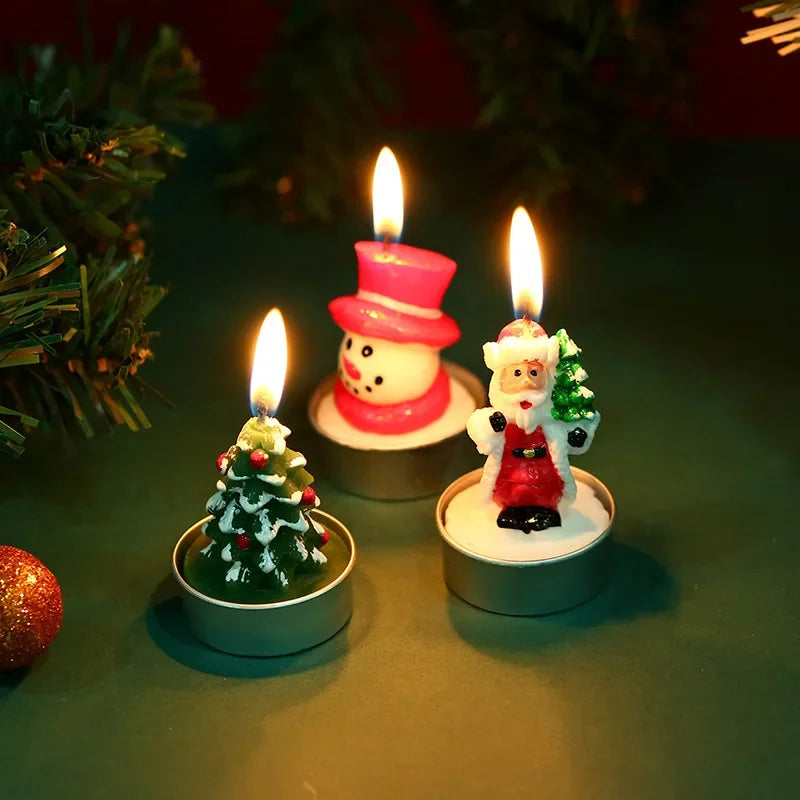 Christmas Candle Set – Hand-Painted Holiday Tablescape Decor, 12-Piece