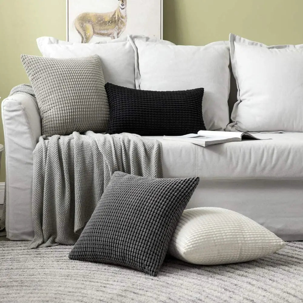 Corduroy Cushion Cover – Ribbed Textured Throw Pillow Cover, Multiple Sizes & Colors