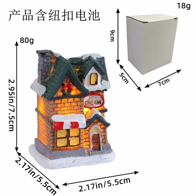 LED Snow Castle Ornament – Luminous Christmas Decoration