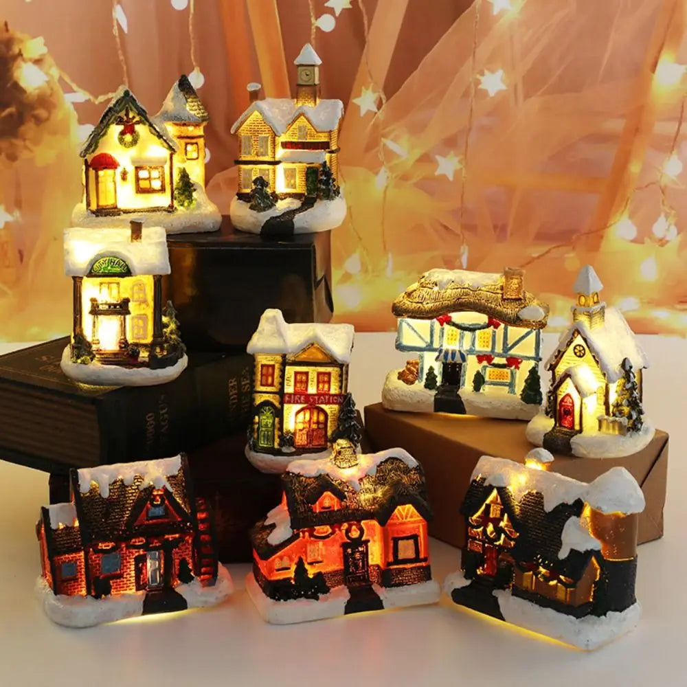 LED Snow House – Miniature Christmas Village Decor