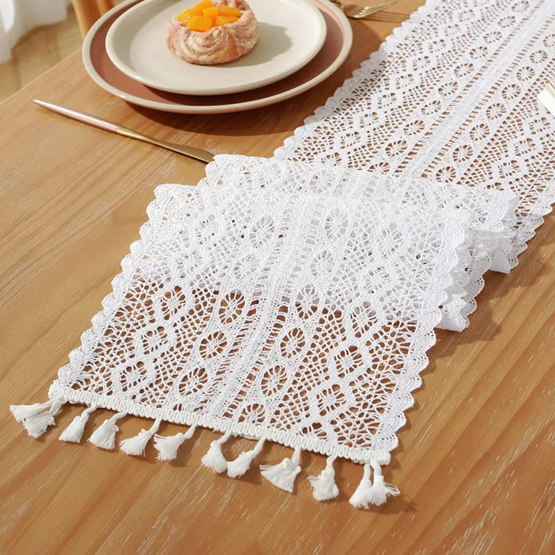 Crochet Lace Table Runner – Christmas Holiday Table Decor