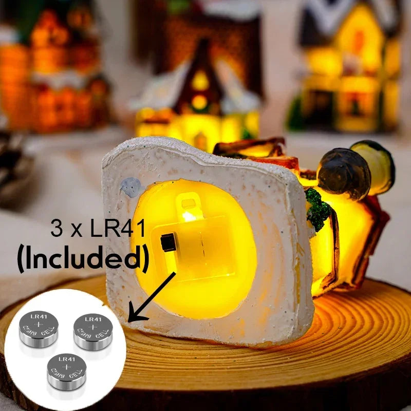 LED Snow Castle Ornament – Luminous Christmas Decoration