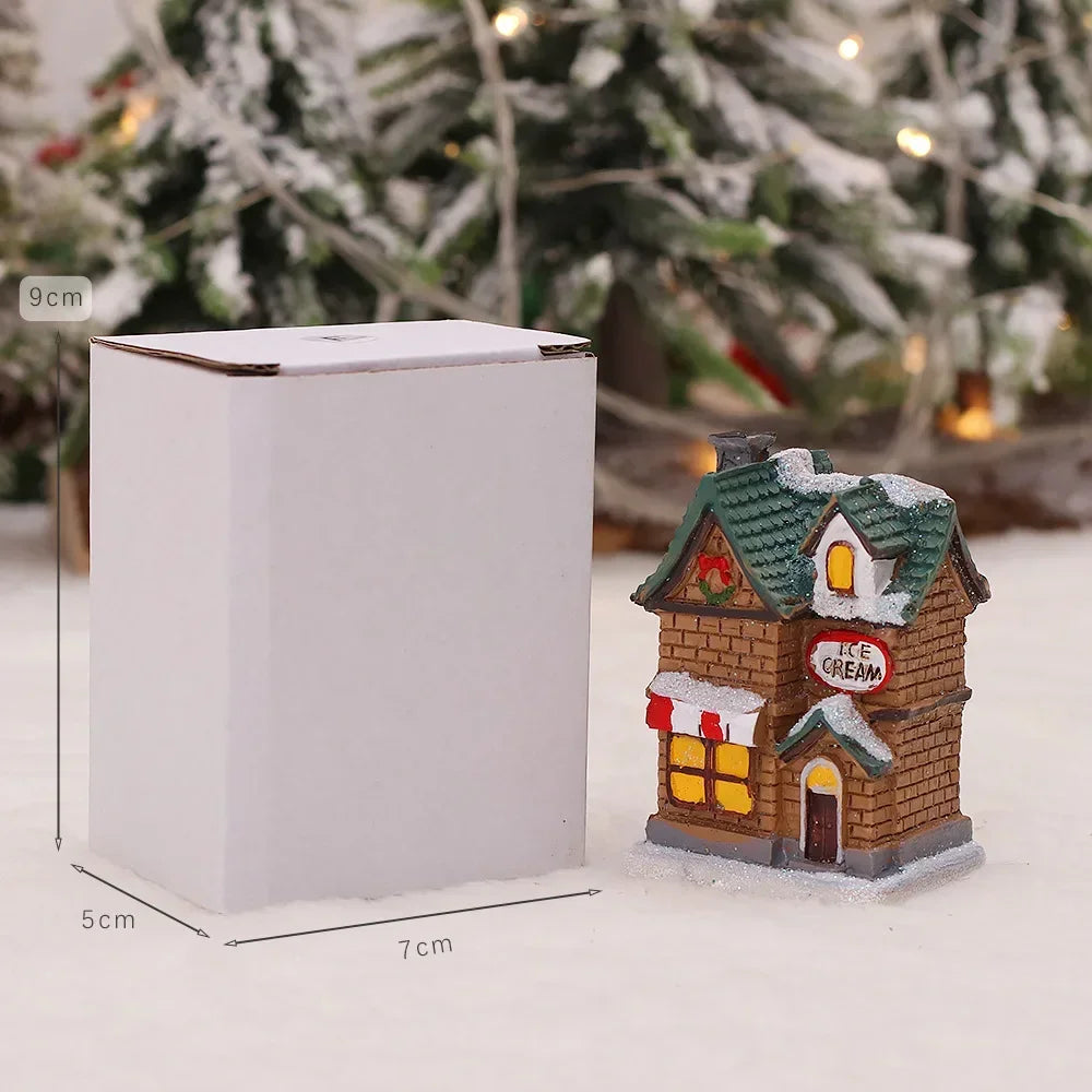 LED Snow Castle Ornament – Luminous Christmas Decoration