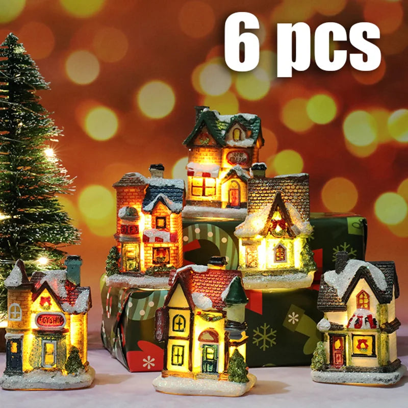 LED snow castle Christmas ornament