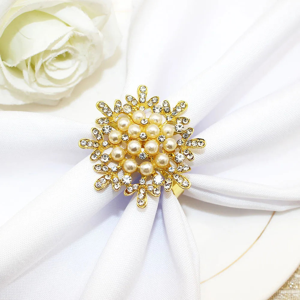 Gold Flower Napkin Ring – Elegant Table Decor for Weddings & Events