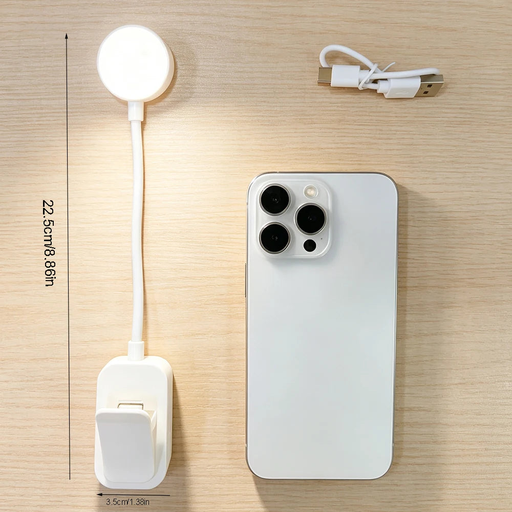 Rechargeable Book Light – USB Clip-On Reading Light, 3 Color Modes