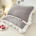 Ruffled Pillowcase Set – Shabby Chic Cottagecore Pillow Cover with Hidden Zipper