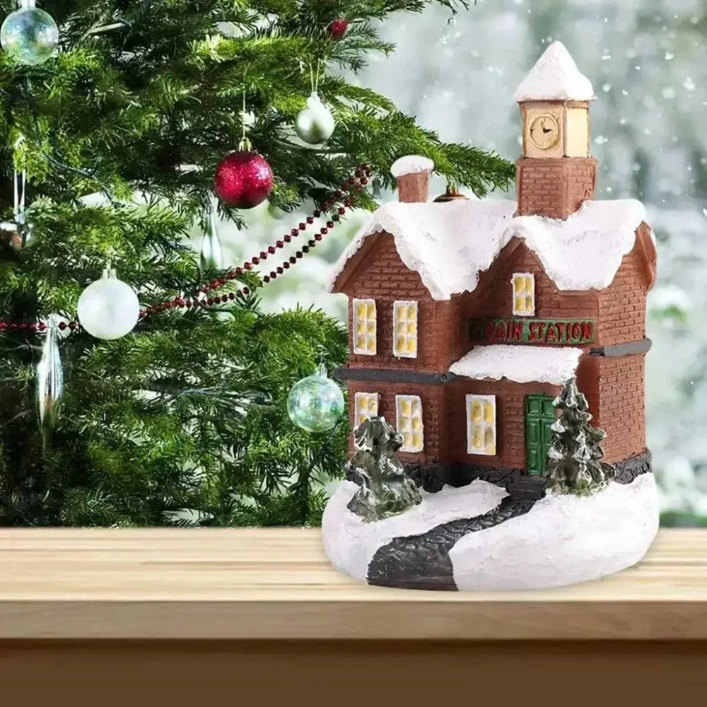 LED Snow House – Miniature Christmas Village Decor