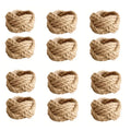 Braided linen flower napkin rings