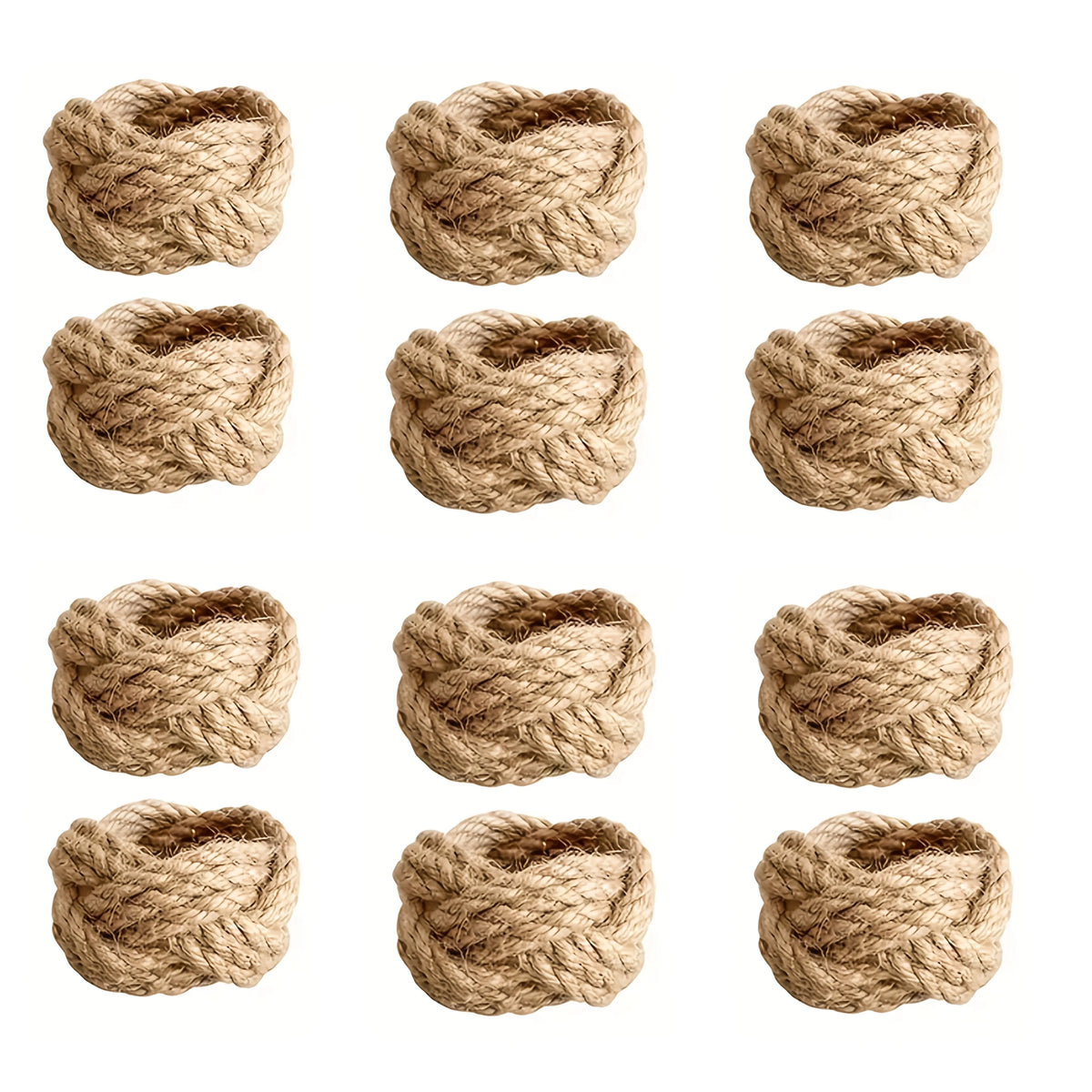 Braided linen flower napkin rings