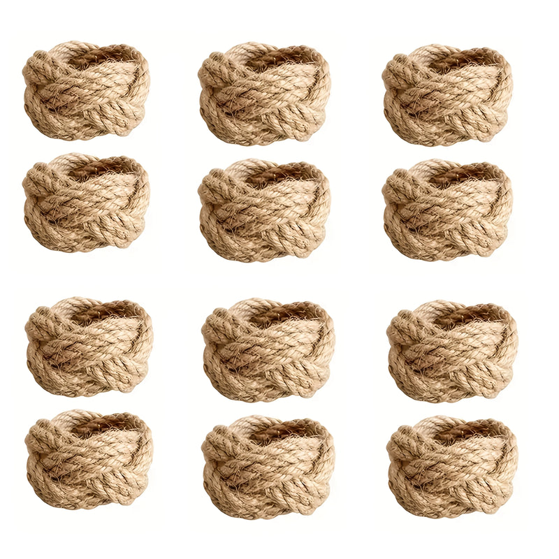 Braided linen flower napkin rings