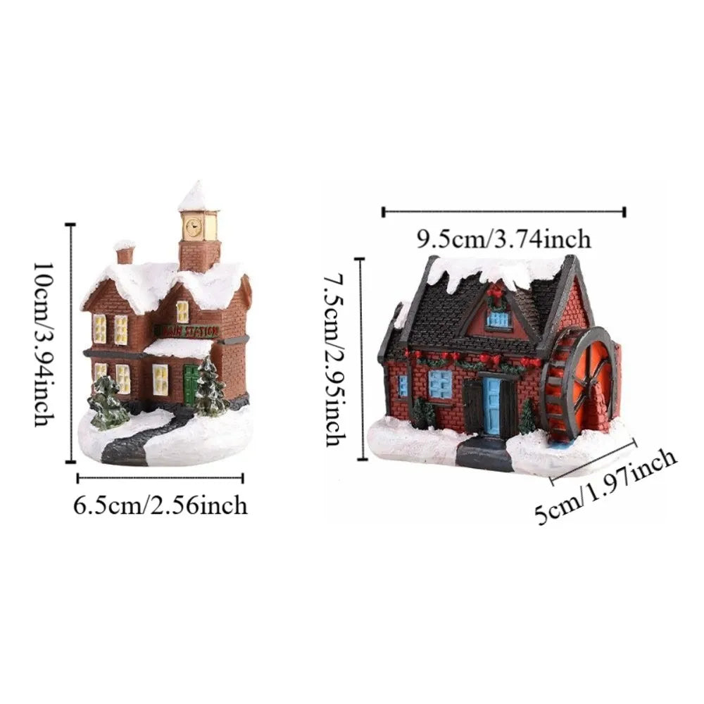 LED Snow House – Miniature Christmas Village Decor