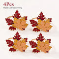 Maple Leaf Napkin Rings – Fall Thanksgiving Table Decor Set