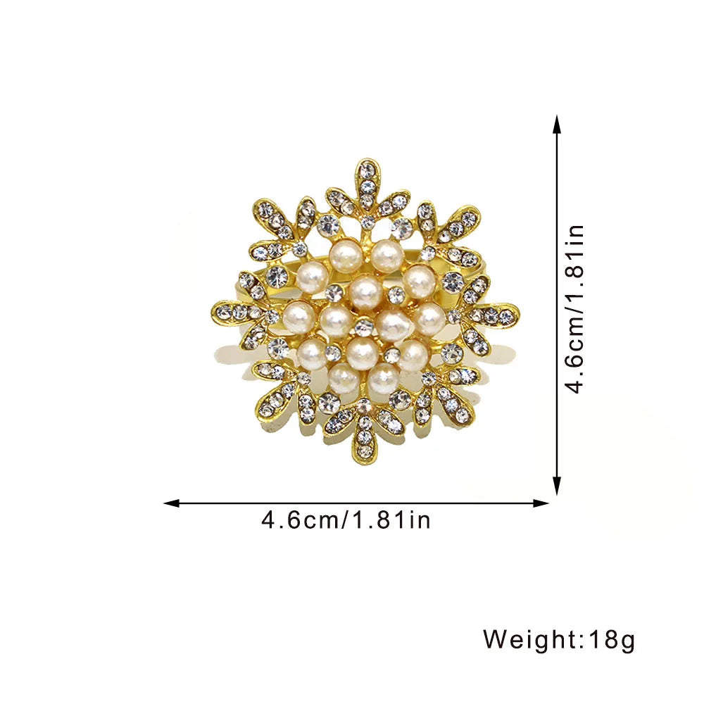 Gold Flower Napkin Ring – Elegant Table Decor for Weddings & Events
