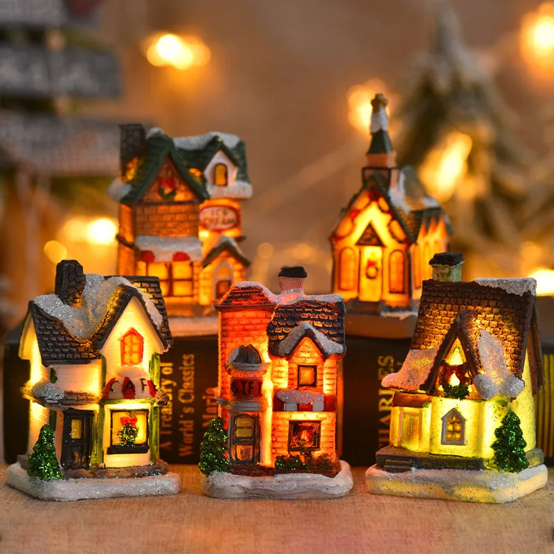 LED Snow Castle Ornament – Luminous Christmas Decoration